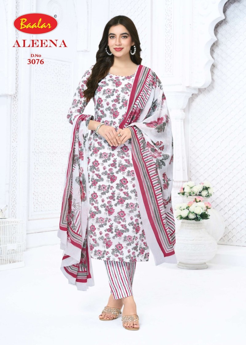 Aleena Vol 30 By Baalar Pure Cotton Printed Dress Material 